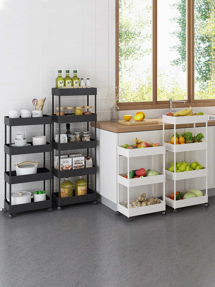 Bathroom Kitchen Mobile Trolley Storage Rack